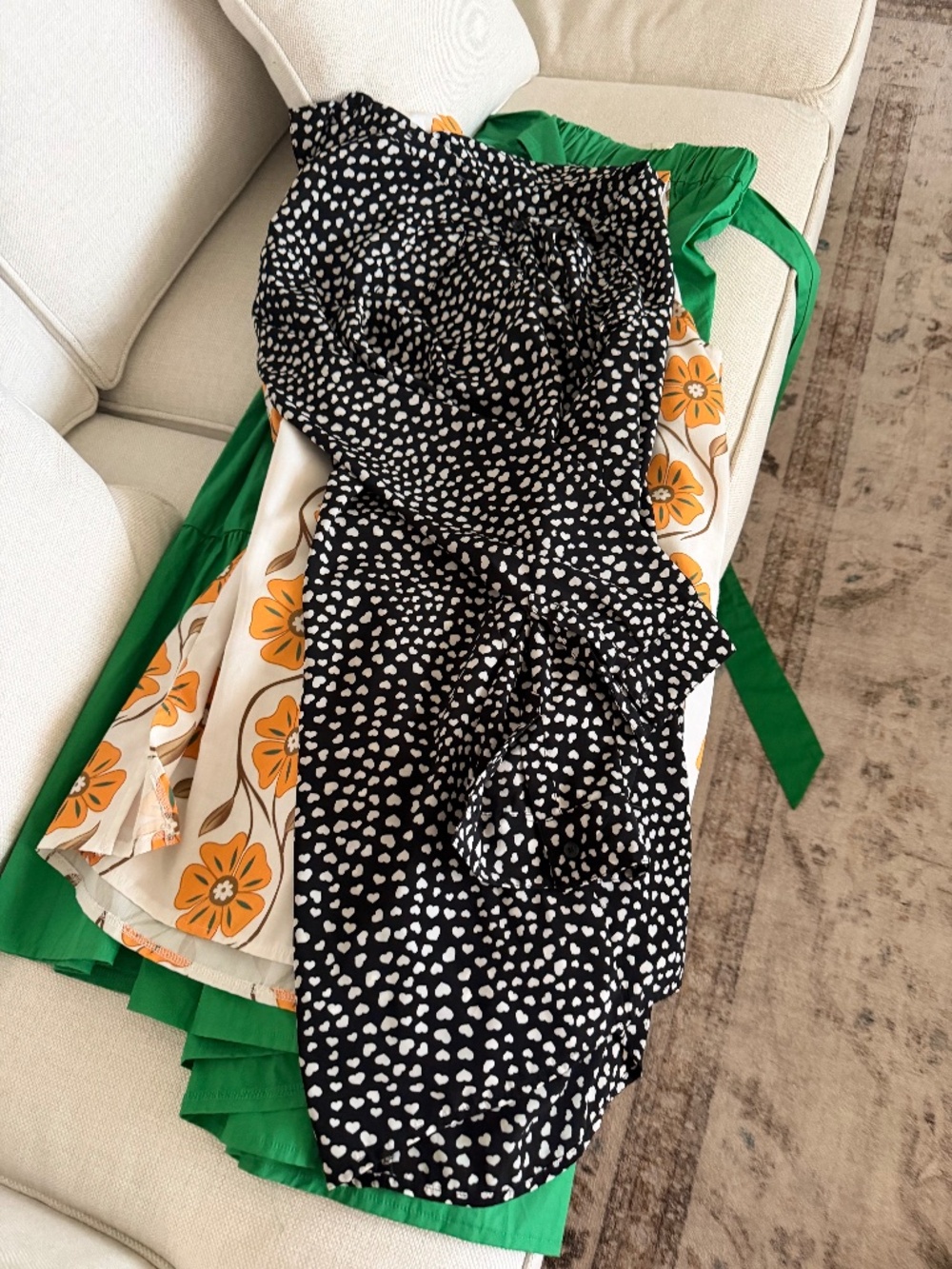 Lightly worn dress size 6 black white hearts sleeves